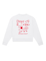 "Dove c'è il vino, non manca l'amore" Cropped Lady Sweater