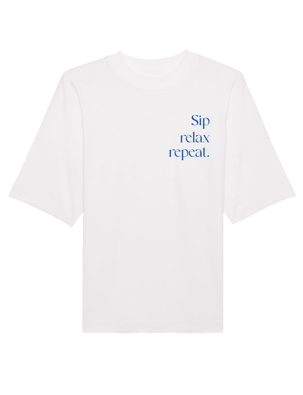 SIP RELAX REPEAT - Oversized T-Shirt